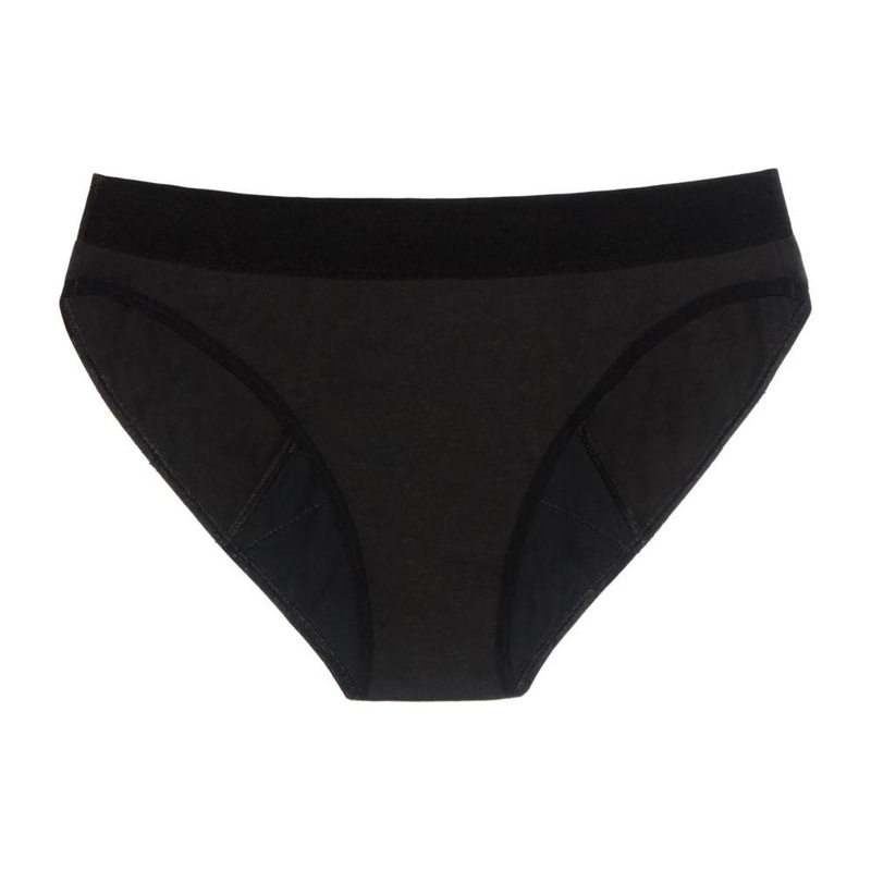 Period-Proof Organic Cotton Bikini – Black, Large