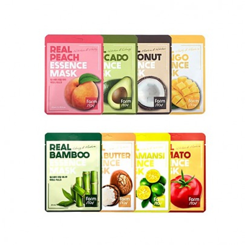 Farmstay Real Essence Mask 1Box (28g x 10ea) / 10 Types #Avocado