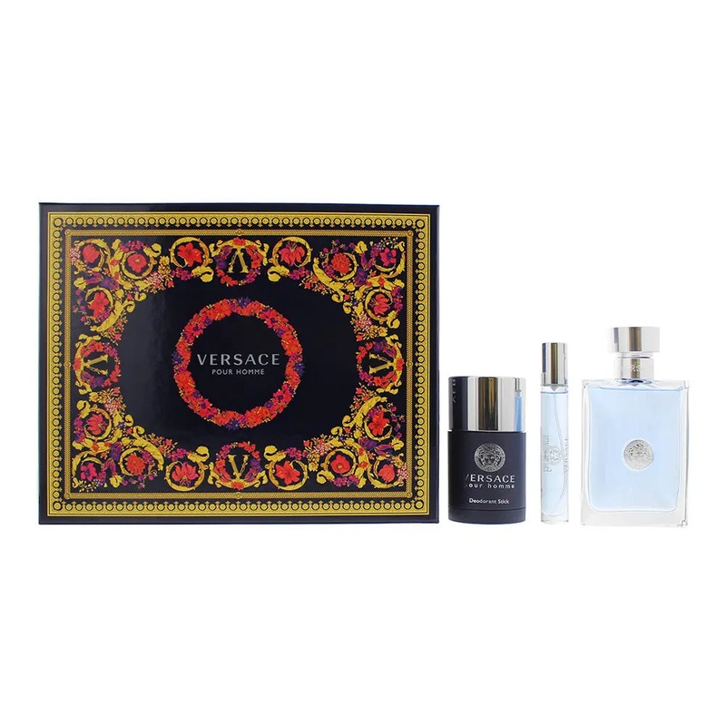 Versace Pour Homme 3 Piece Gift Set: Eau de Toilette 100ml – Deodorant Stick 75m