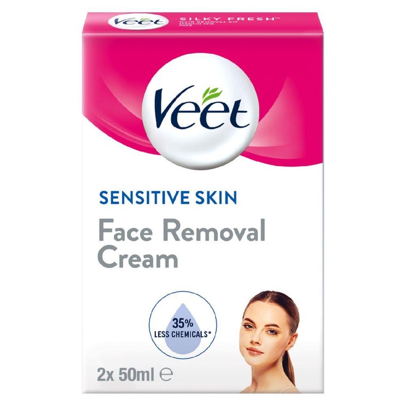 Face Hair Removal Kit, Sensitive Skin, 2X50Ml