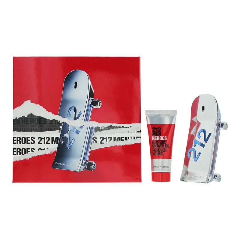 Carolina Herrera 212 Heroes 2 Piece Gift Set: Eau de Toilette 90ml – Shower Gel