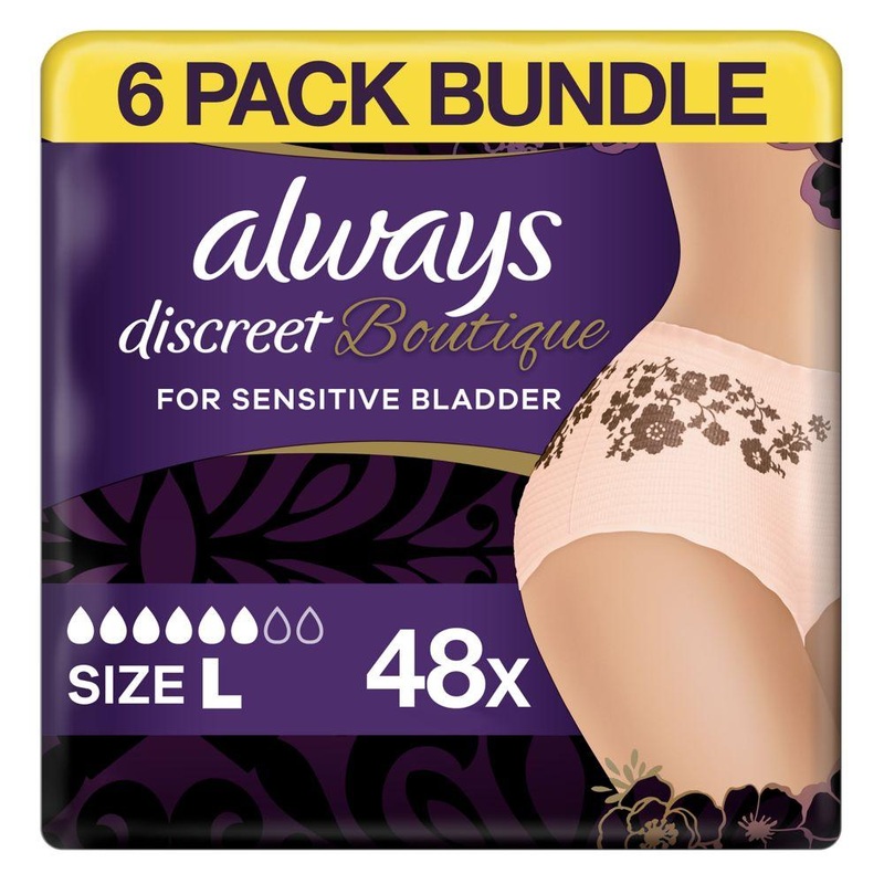Discreet Boutique Pants Plus (6 Drop) Large – 48 Pants (6 Pack Bundle)