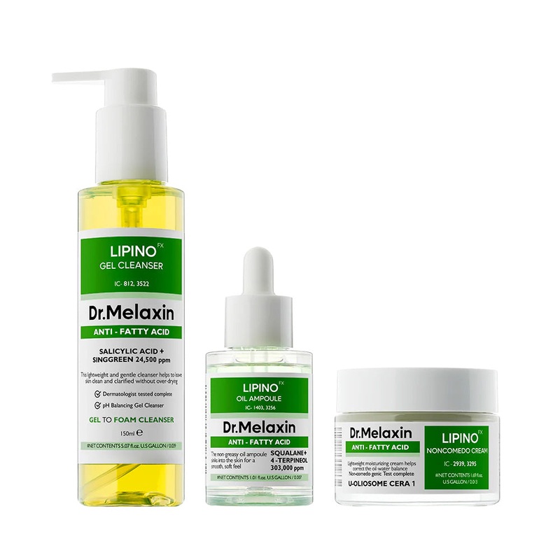 Dr.Melaxin Lipino Oily Skin Trouble Care Set Lipino Anti-Fatty Acid Full Care Set (Ampoule + Cream + Cleanser)