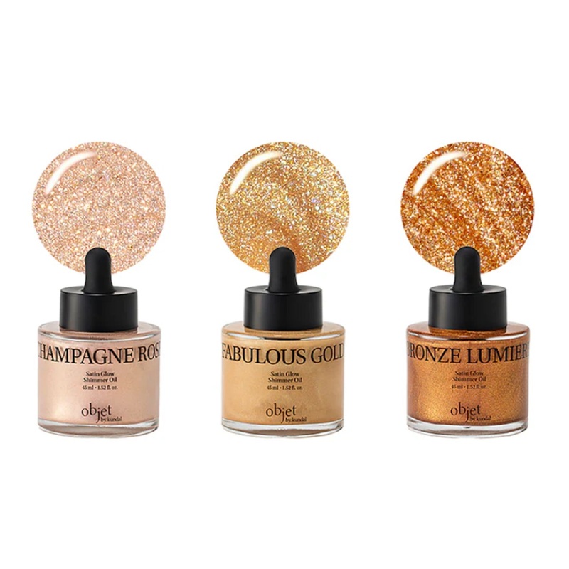Objet by KUNDAL Satin Glow Shimmer Oil 45ml 3 Colors Bronze Lumiere