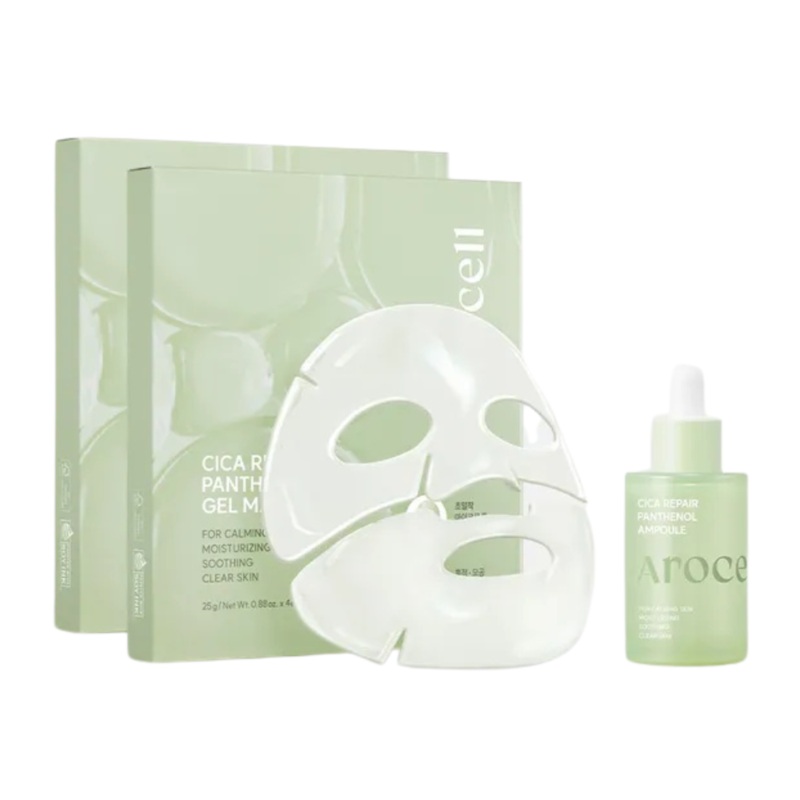 AROCELL Cica Repair Panthenol Gel Mask (8 Sheets) + Cica Repair Panthenol Ampoule 40ml