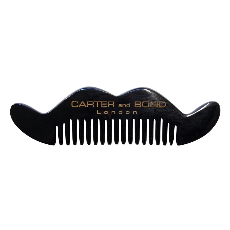 Horn Moustache Comb Dark
