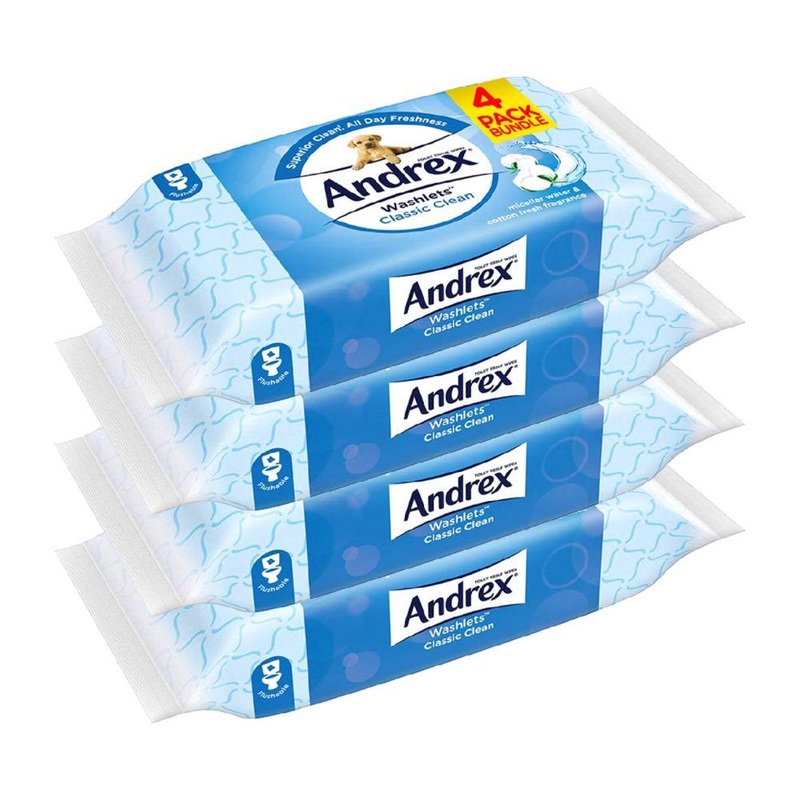 Classic Clean Washlets – 160 Wipes – 4 Pack Bundle
