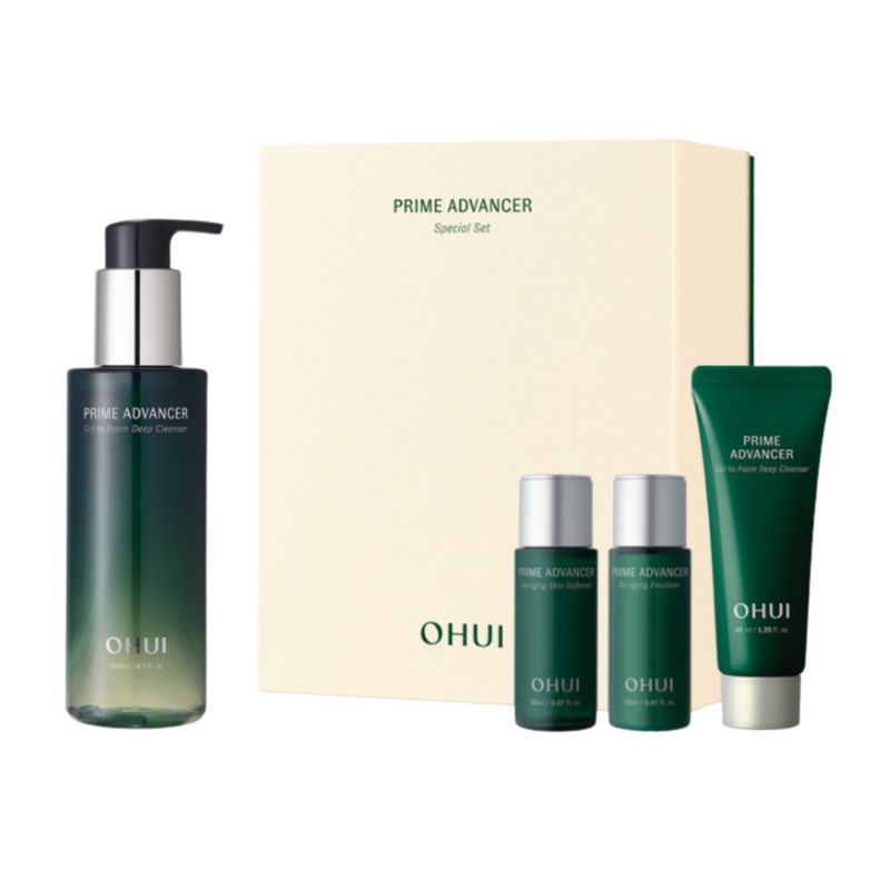 OHUI Prime Advancer Gel to Foam Deep Cleanser Special Set