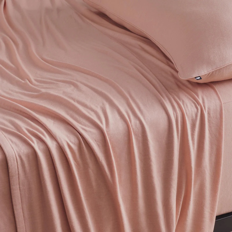 Merino Jersey Flat Sheet – Coral Peony – Double