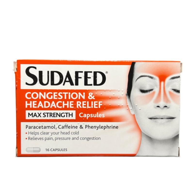 Congestion & Headache Relief Max Strength 16 Capsules