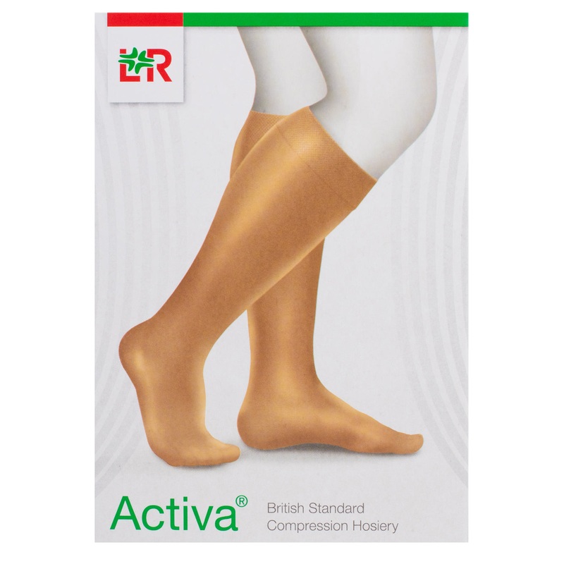 Below Knee Stockings Class 2 Open Toe Sand Medium 1 pair Medium Sand