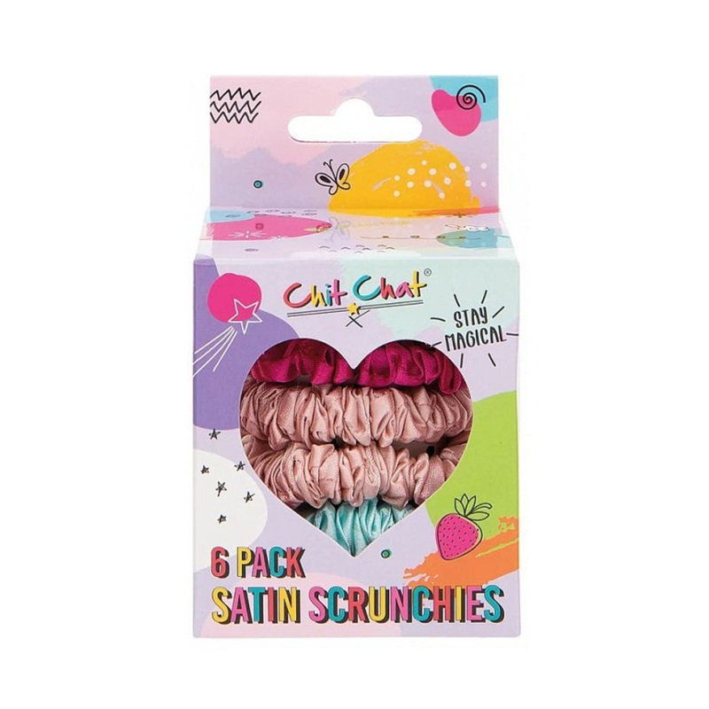 Chit Chat 6 Pack Satin Scrunchies