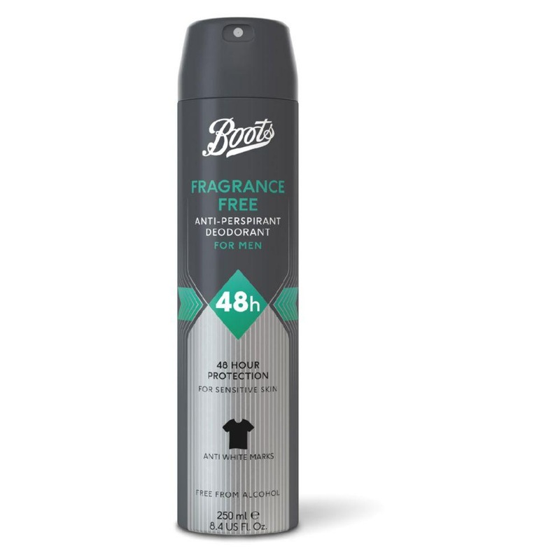 Mens Fragrance Free Antiperspirant Deodorant 250Ml