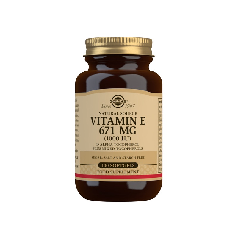 Natural Source Vitamin E 671mg (1000 IU) 100 capsules