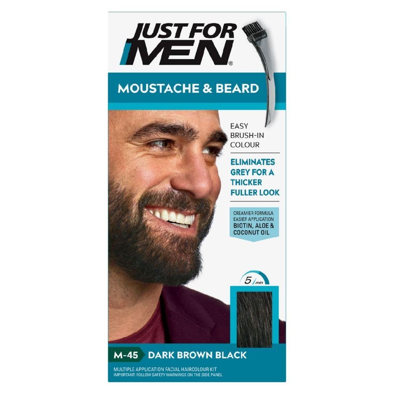 Moustache & Beard Brush-In Colour Gel, Dark Brown – Black