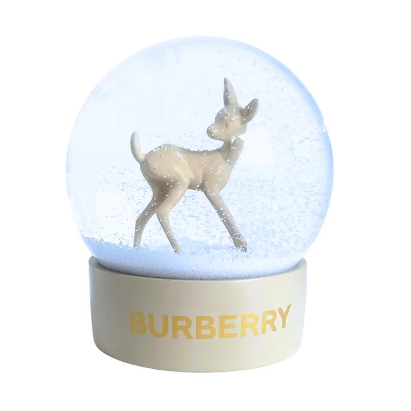 Burberry Designer Extra Large Deer Snow Globe Modern Seasonal Christmas Decor