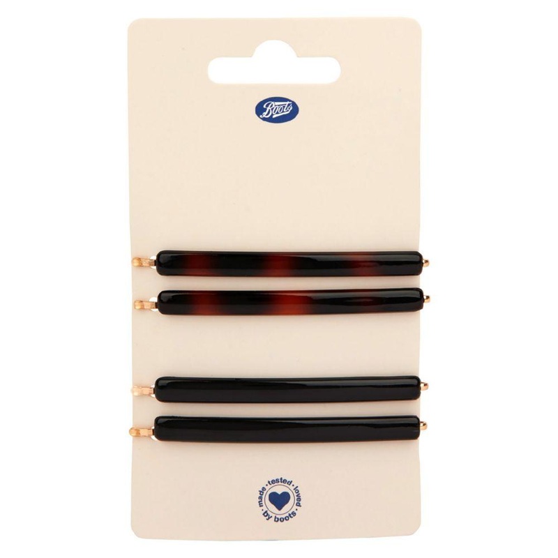 Barrettes Slimline Black/Tortoiseshell X4