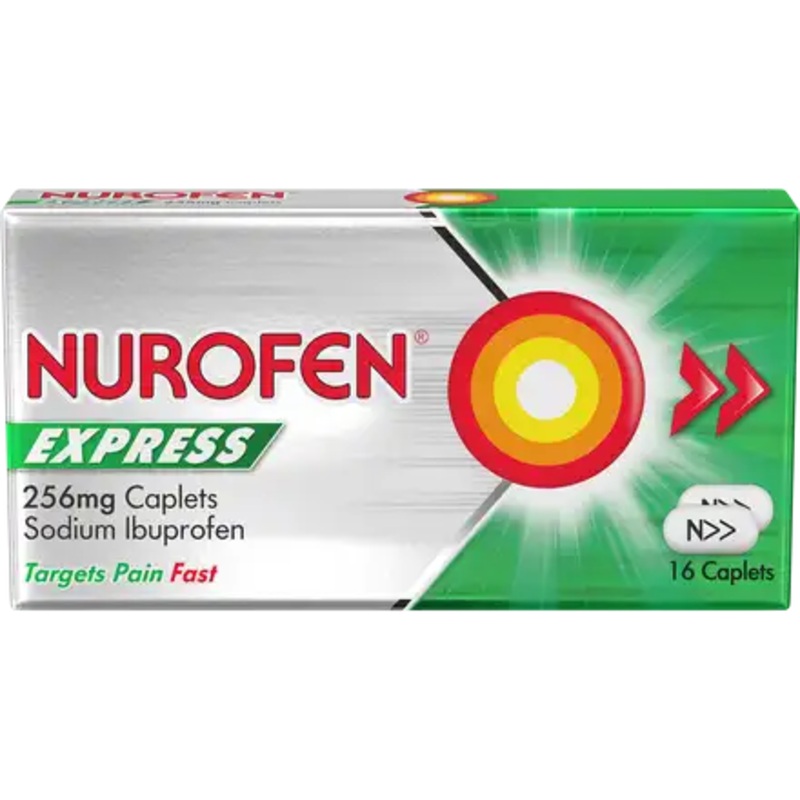 Express 256mg Sodium Ibuprofen 16 caplets