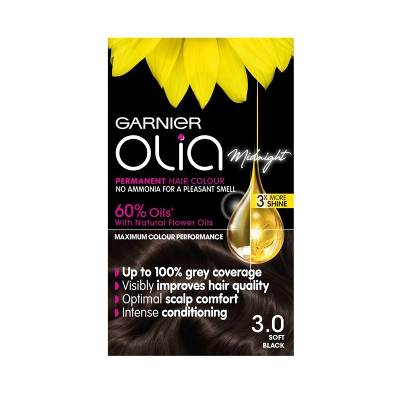 Olia Midnight 3.0 Soft Black No Ammonia Permanent Hair Dye