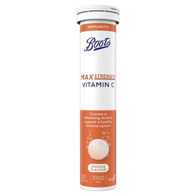 Max Strength Vitamin C 1000 Mg  20 Orange Flavour Effervescent Tablets