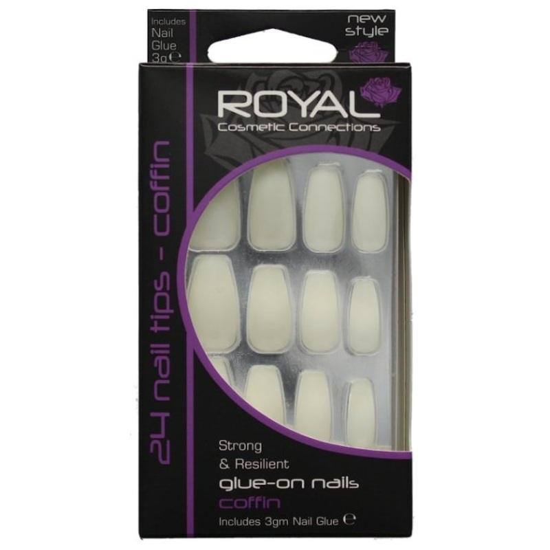 Royal 24 Coffin Nails Tips & 3g Glue
