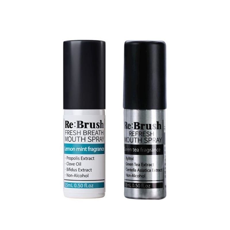 Re:Brush Alcohol-Free Oral Spray 15ml 2 Types Fresh Breath Mouth Spray