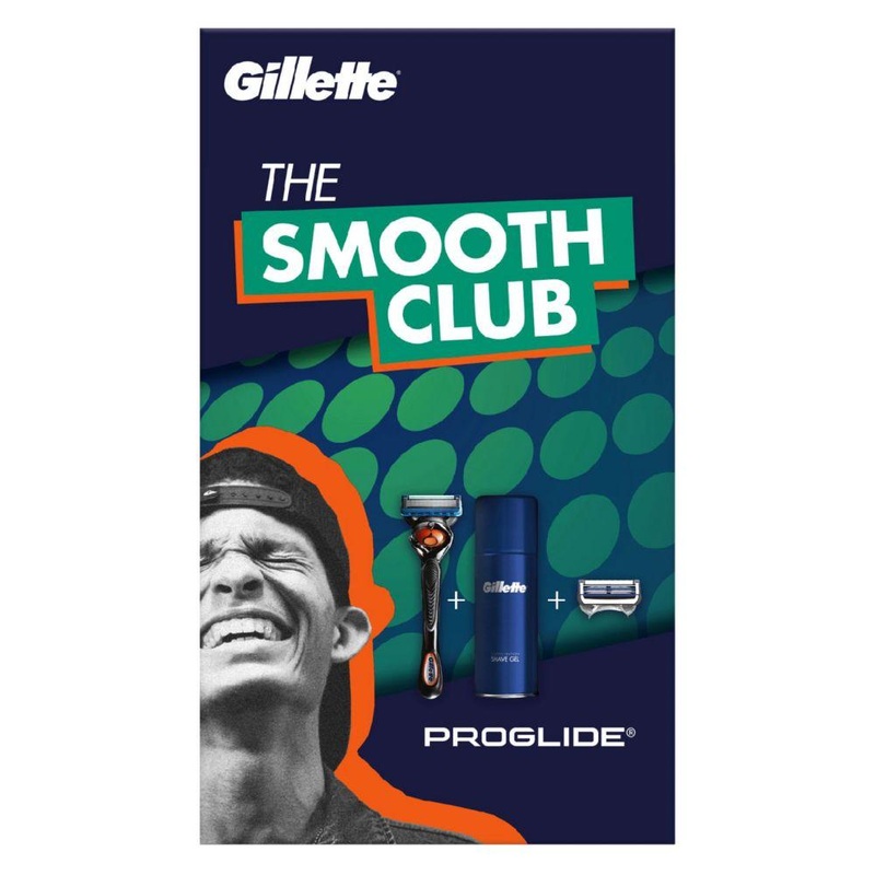 Smooth Club Pack – Fusion Proglide Razor + 1 Skinguard Refill Blade, Shave Gel 75Ml