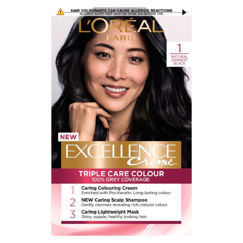 Paris Excellence Crme Permanent Hair Dye 1 Natural Darkest Black