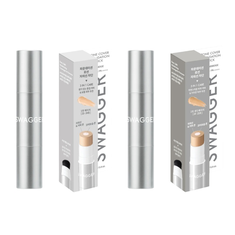 SWAGGER Easy Tone Cover Foundation Stick SPF50+ PA++++ 12g No. 1 Beige