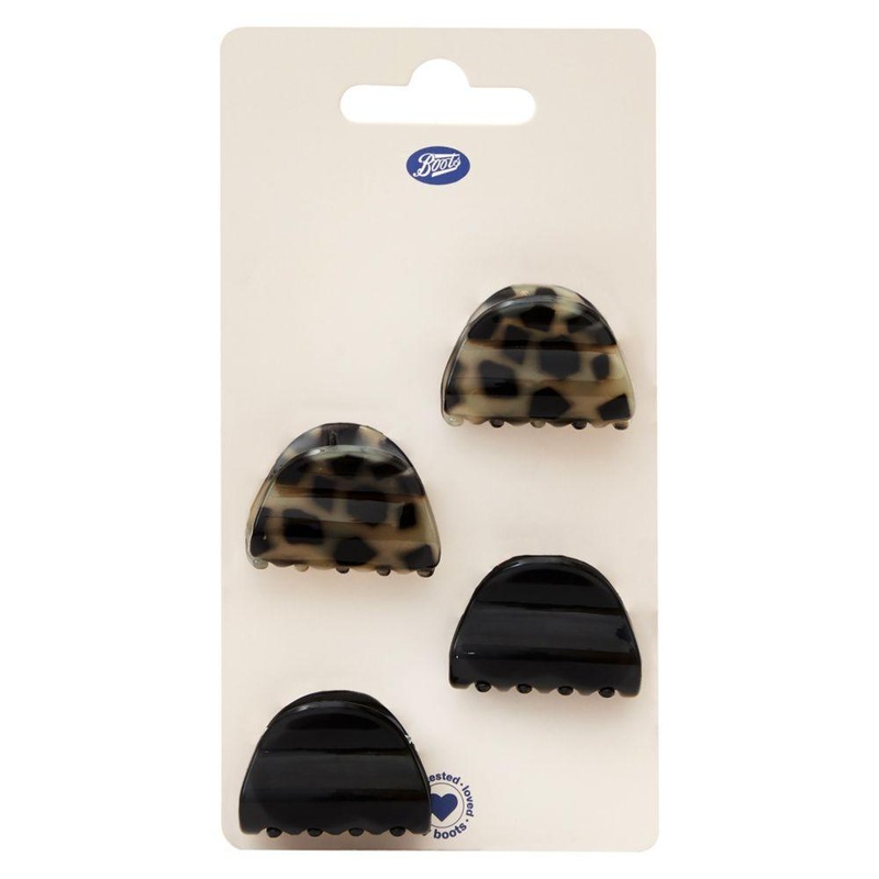 Mini Jaw Clips Animal Print X4