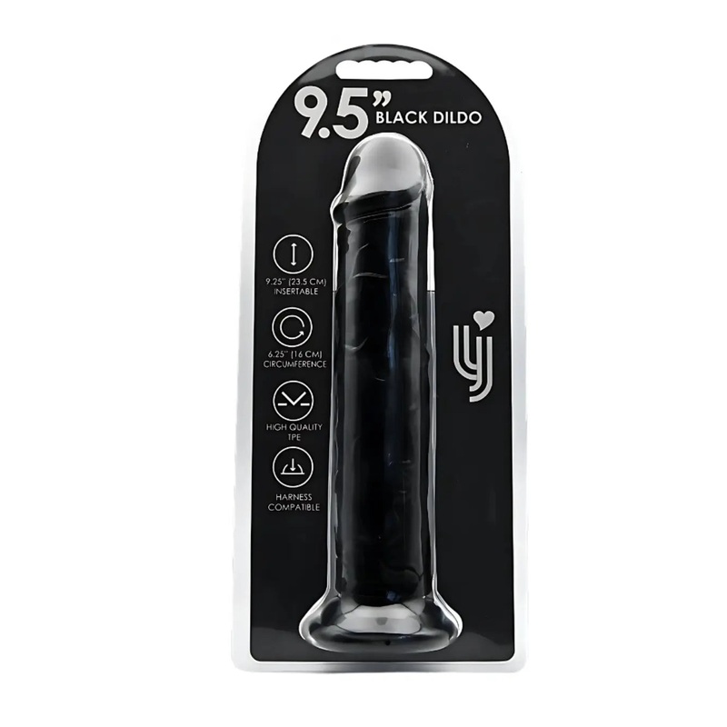 Loving Joy 9.5 Inch Suction Cup Dildo Black