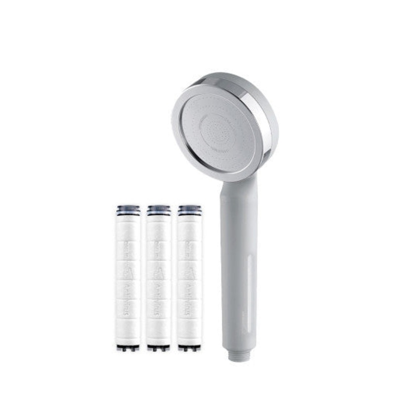 DAELIM BATH D.clean Shower Head Wide Type (Matte Gray) + Antibacterial Plus Refill Filters (3-Pack) SET