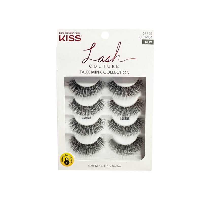 Kiss Lash Couture Faux Mink False Lashes 4 Pack Sequin KLCM04