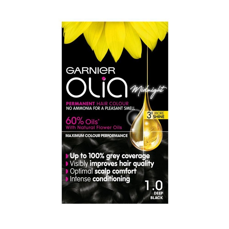 Olia Midnight 1.0 Deep Black No Ammonia Permanent Hair Dye