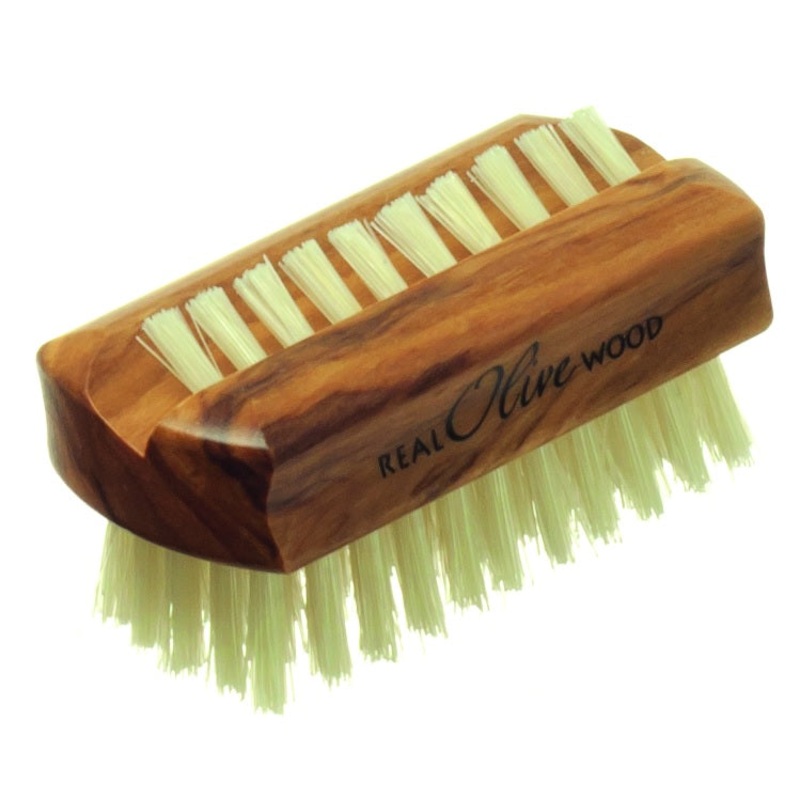 Olive Wood Nail Brush With Pure Bristle (Travel Size)