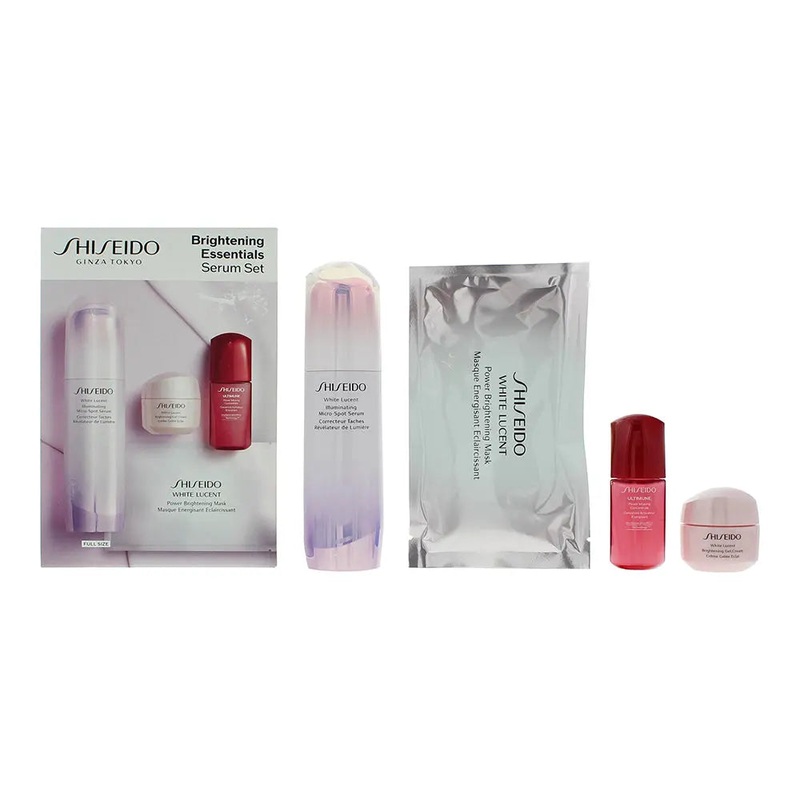 Shiseido Brightening Essentials 4 Piece Gift Set: Serum 50ml – Gel Cream 15ml –