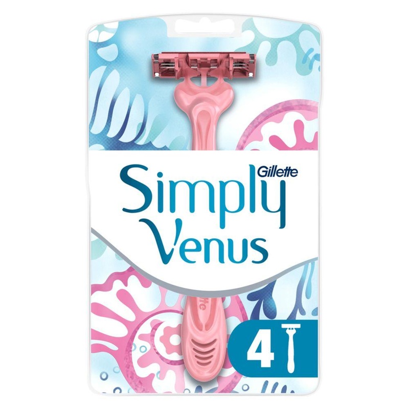 Simply Venus 3 Women’S Disposable Razors, 4 Pack