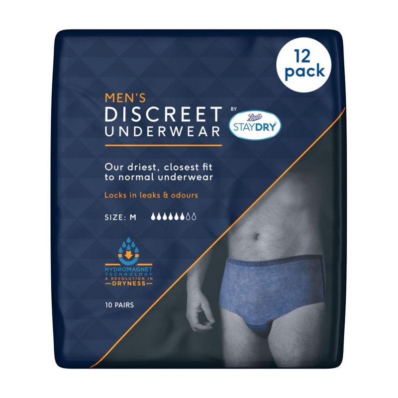 Staydry Men’S Discreet Pants Medium – 120 Pairs (12 Pack Bundle)