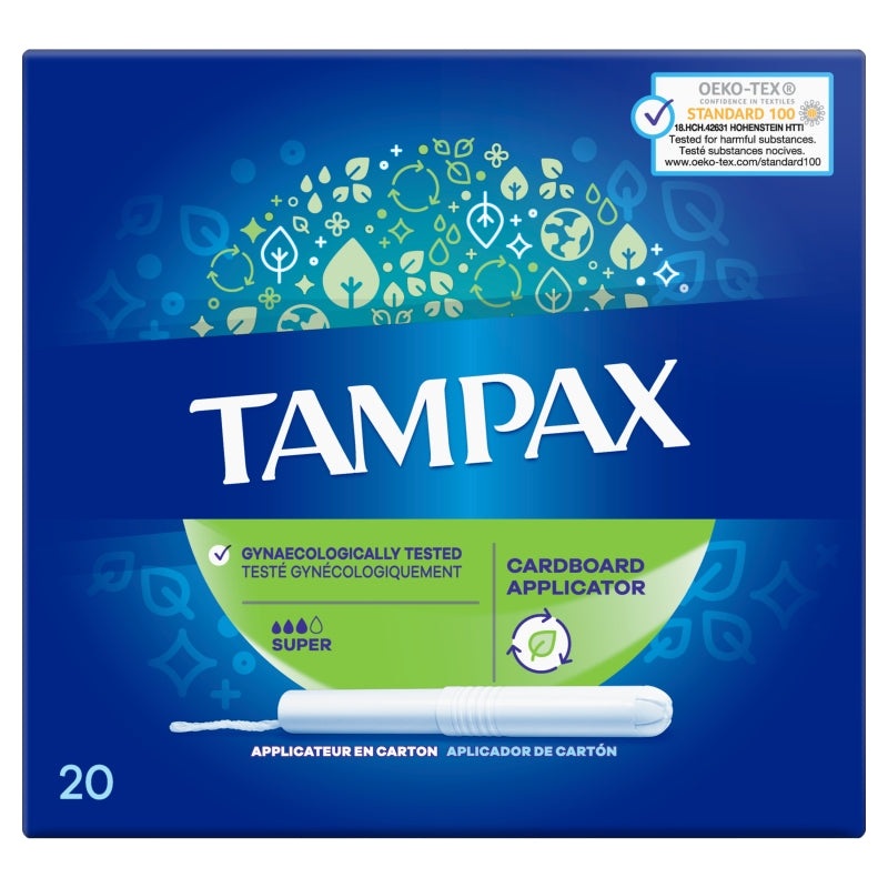Super Tampons With Cardboard Applicator 20 units