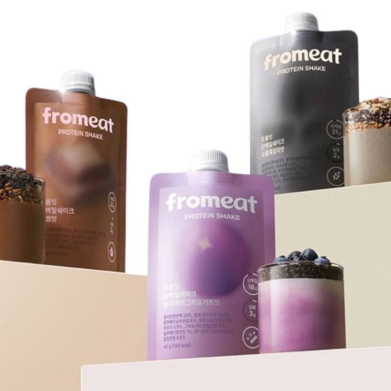 Fromeat [1 Set/7 Packs] Portable Protein Shake Pouch (Choose 1 from 3 Types) Grain Black Sesame flavor 1 pack