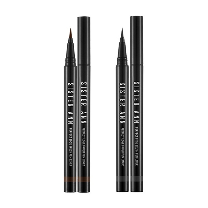 SISTER ANN Perfect Edge Brush Pen Liner 2 colors 01 Edge Black
