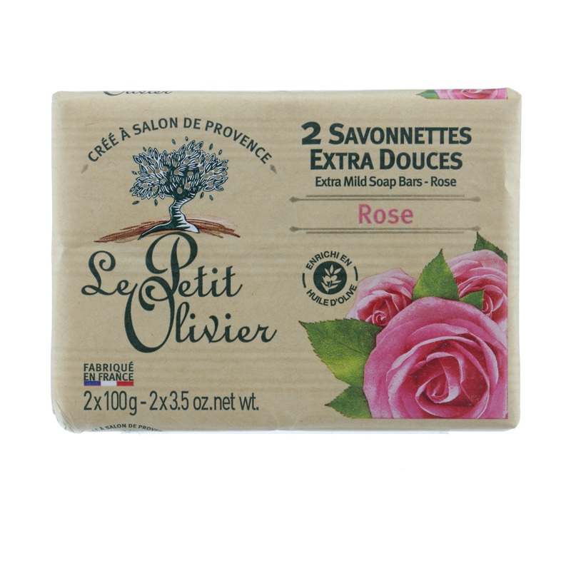 Two Extra Mild Soap Bars Rose 200g