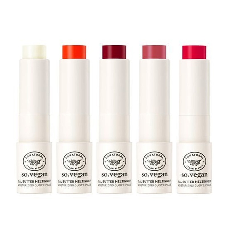 so natural Vegan Sal Butter Melting Lip 5 colors 01 Clear Balm