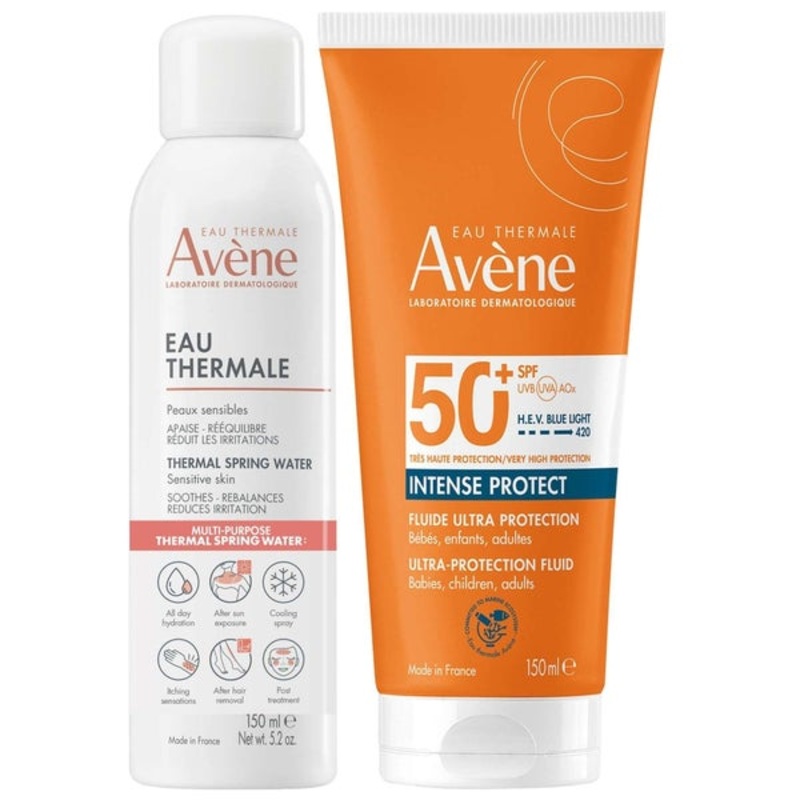 Avne Bundles Duo: Thermal Spring Water Spray 150ml, Intense Protect SPF50+ 150ml
