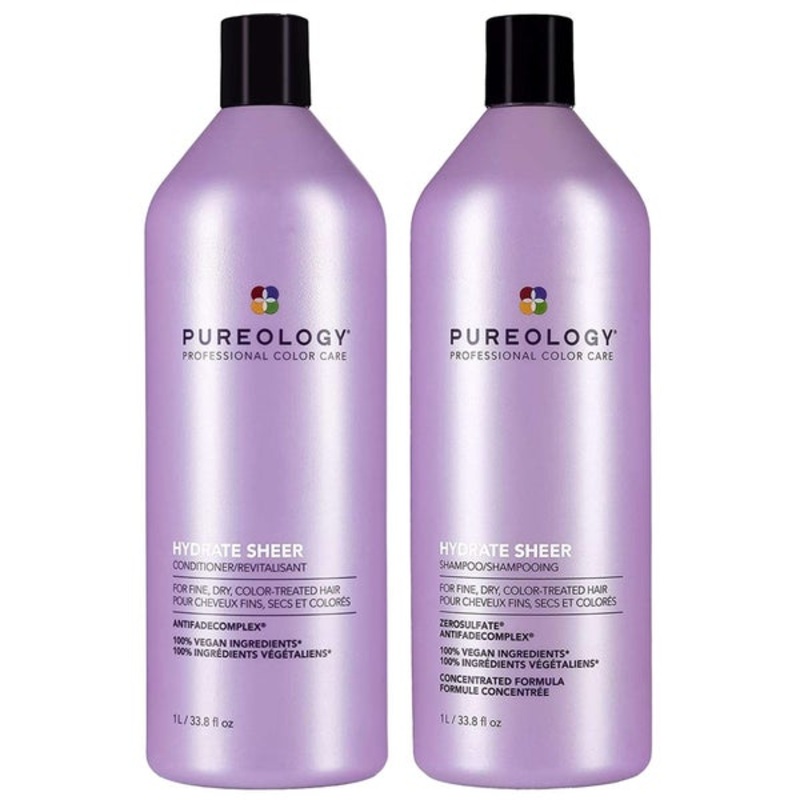 Pureology Bundles Duo: Hydrate Sheer Shampoo and Conditioner Supersize 1000ml For Fine, Dry Hair