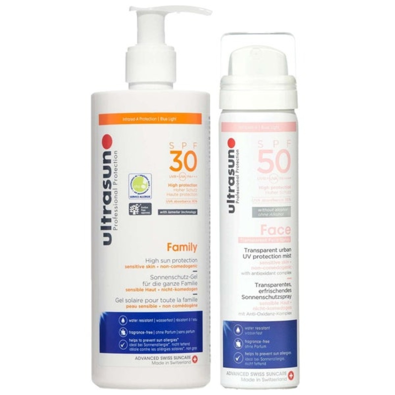 Ultrasun Bundles Duo: Family SPF30 400ml & UV Face & Scalp Mist SPF50 150ml