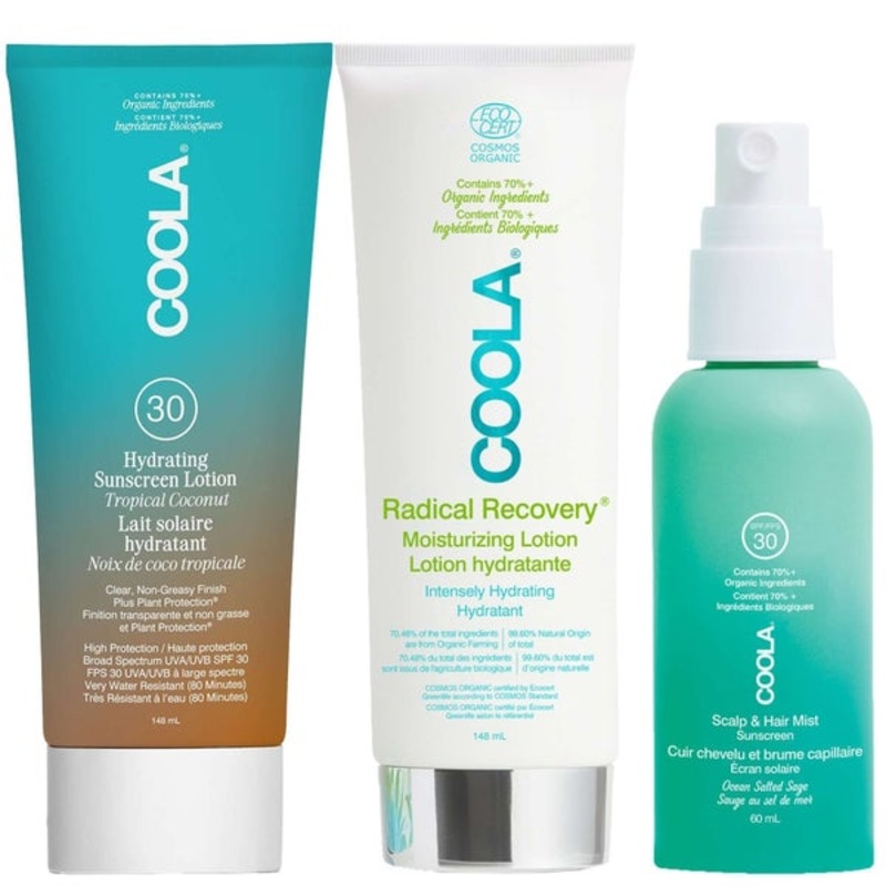 Coola Trio: Classic Body Sunscreen Lotion SPF30 Tropical Coconut 148ml, After Sun Lotion & Mist Sunscreen SPF30 60ml