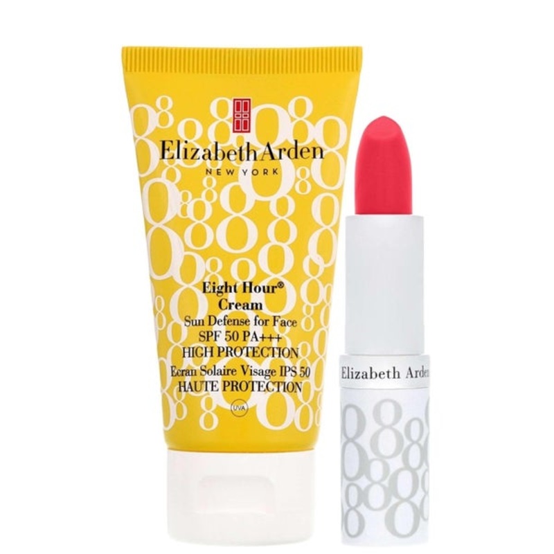 Elizabeth Arden Bundles Duo: Eight Hour Lip Protectant SPF15 02 Blush 3.7g and Face Cream SPF50 50ml
