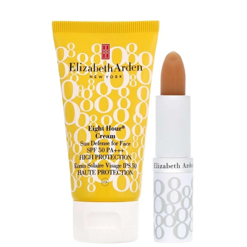 Elizabeth Arden Bundles Duo: Eight Hour Lip Protectant SPF15 Clear 3.7g and Face Cream SPF50 50ml