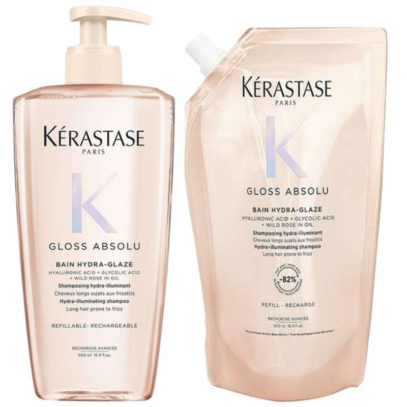 Krastase Duo: Gloss Absolu Refillable Shampoo and Refill Pouch